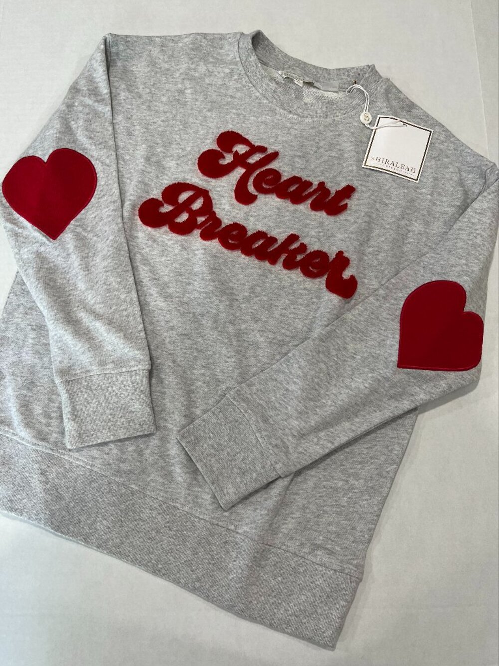 Womens - S, L & XL - NWT Shiraleah Grey 'Heart Breaker' Sweatshirt
